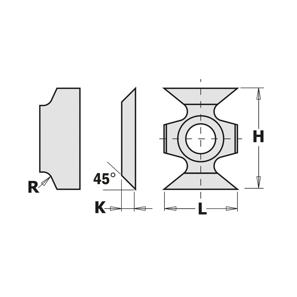 10-Pcs Edge Rounding Insert Knives 3 mm Radius