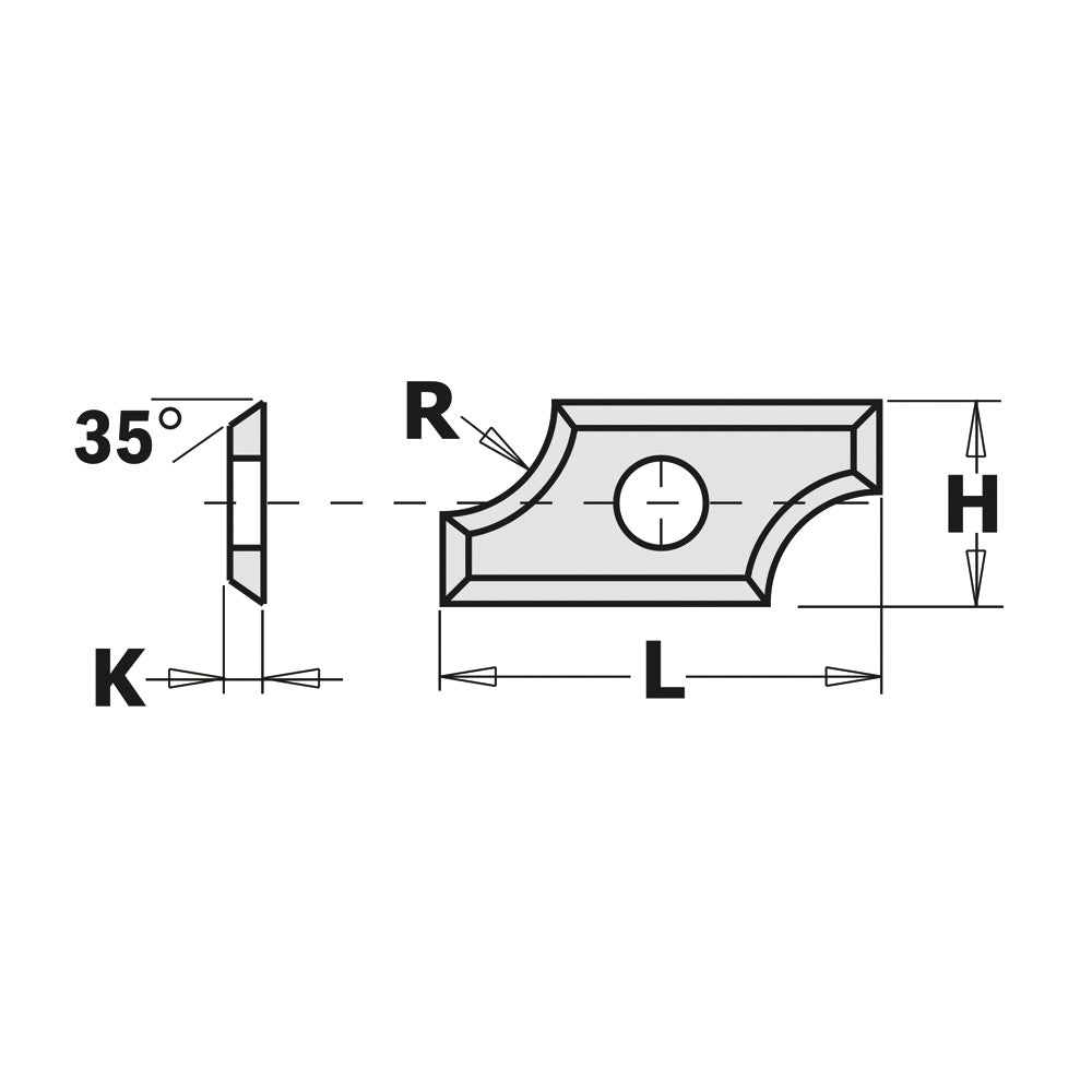 10-Pcs Profiled Rounding Insert Knives 2 mm Radius