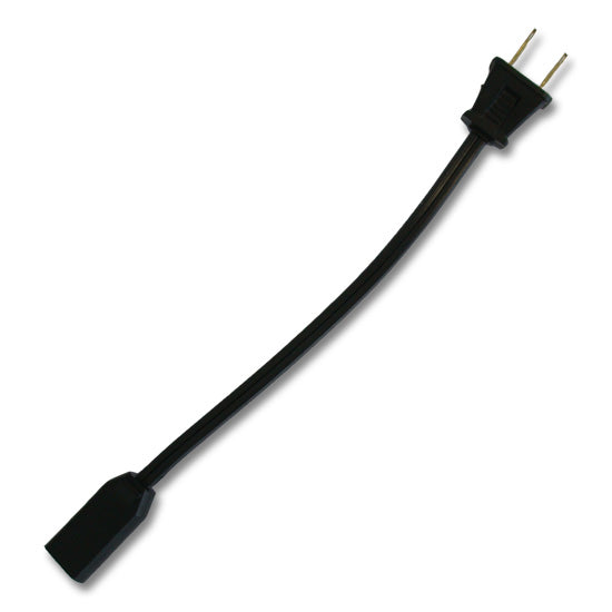 8" Cord Set, T-Blade Female Plug & Regular Male Plug