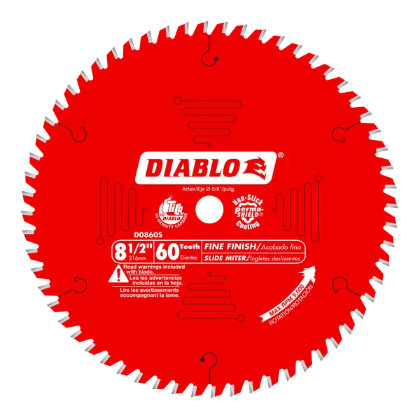 Diablo Fine Finish Saw Blade 8-1/2" Slide Miter Diameter