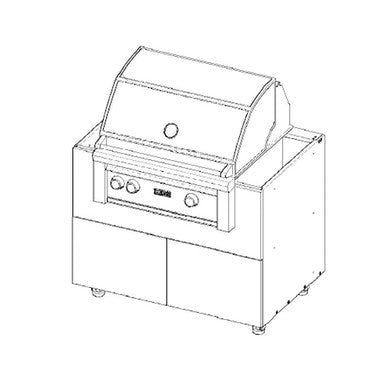 Grill Base 15 W X 34-1\2 H X 27 D - Standard Series by Open Air Cabinets (Side Burner)