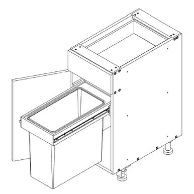 Base 15 W X 34-1\2 H X 24 D - Standard Series by Open Air Cabinets (Trash Pull-Out 1 Bin)