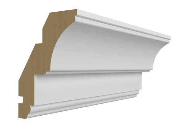 Royal Crown Moulding 96 W X 3-1/2 H X 2-1/2 D (Installed dimensions) - Hallmark Frost by Fabuwood
