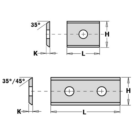 10-Pcs Insert Knives for CMT 663.101.11, 4 Cutting Edges 35°