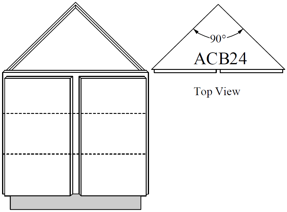 Angled Corner Base Cabinet 24 W X 34-1\2 H X 24 D - Rainier Paint by Legend