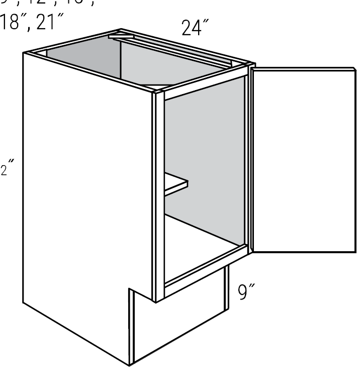 ADA Base Full Height Door 9 W X 32-1\2 H X 24 D (Assembled only) - Dover by JSI