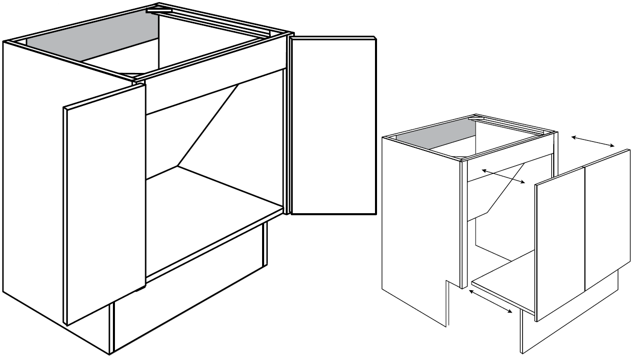 ADA Vanity Sink Base w\ removalbe front 33 W X 32-1\2 H X 21 D - Dover by JSI