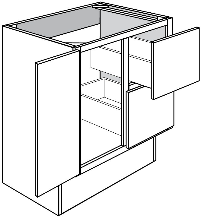 Vanity Drawer Left Sink Base Cabinet 42 W X 34-1\2 H X 21 D - Rainier Stain by Legend