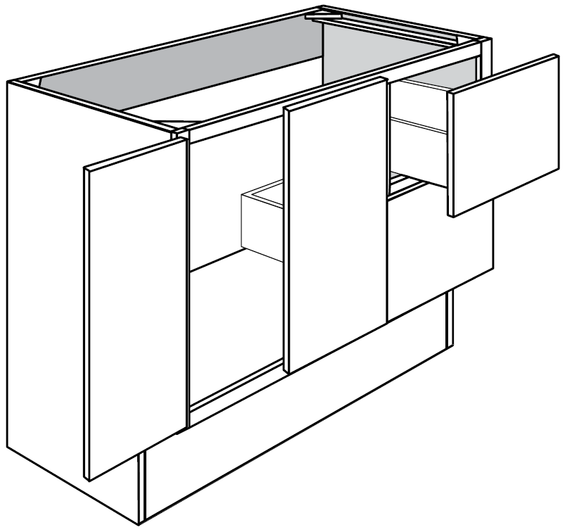 Vanity Drawer Right Sink Base Cabinet 42 W X 34-1\2 H X 21 D - Rainier Stain by Legend