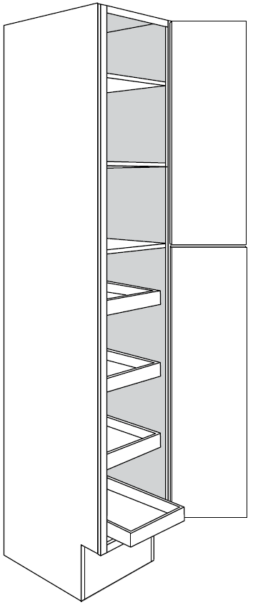 ADA Pantry Cabinet w\ soft-close rollout tray 18 W X 96 H X 24 D - Dover by JSI