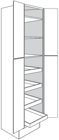 ADA Pantry Cabinet w\ soft-close rollout tray 24 W X 96 H X 24 D - Dover by JSI