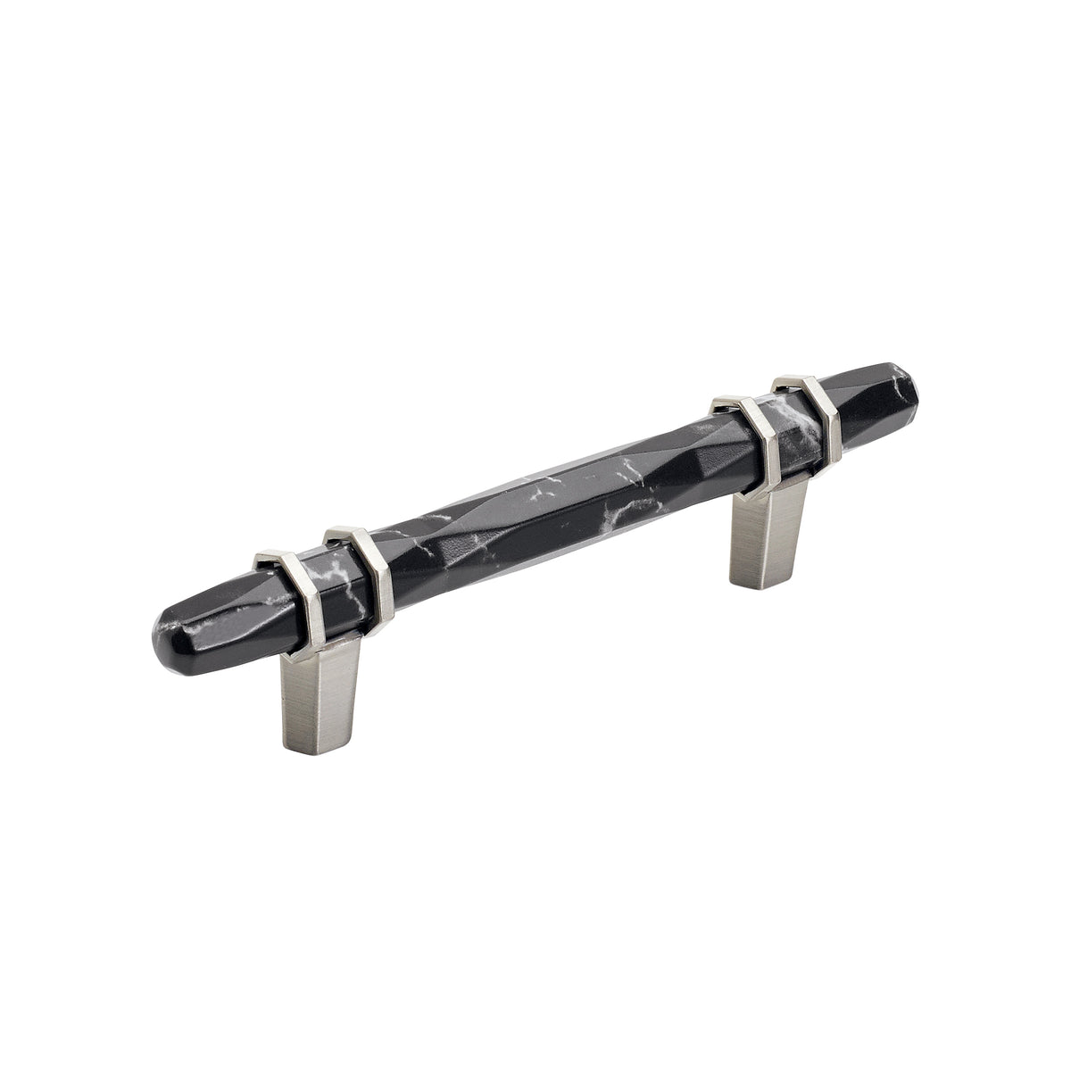 Amerock Carrione Pull 3-3/4 in. Center-to-Center Marble Black/Satin Nickel