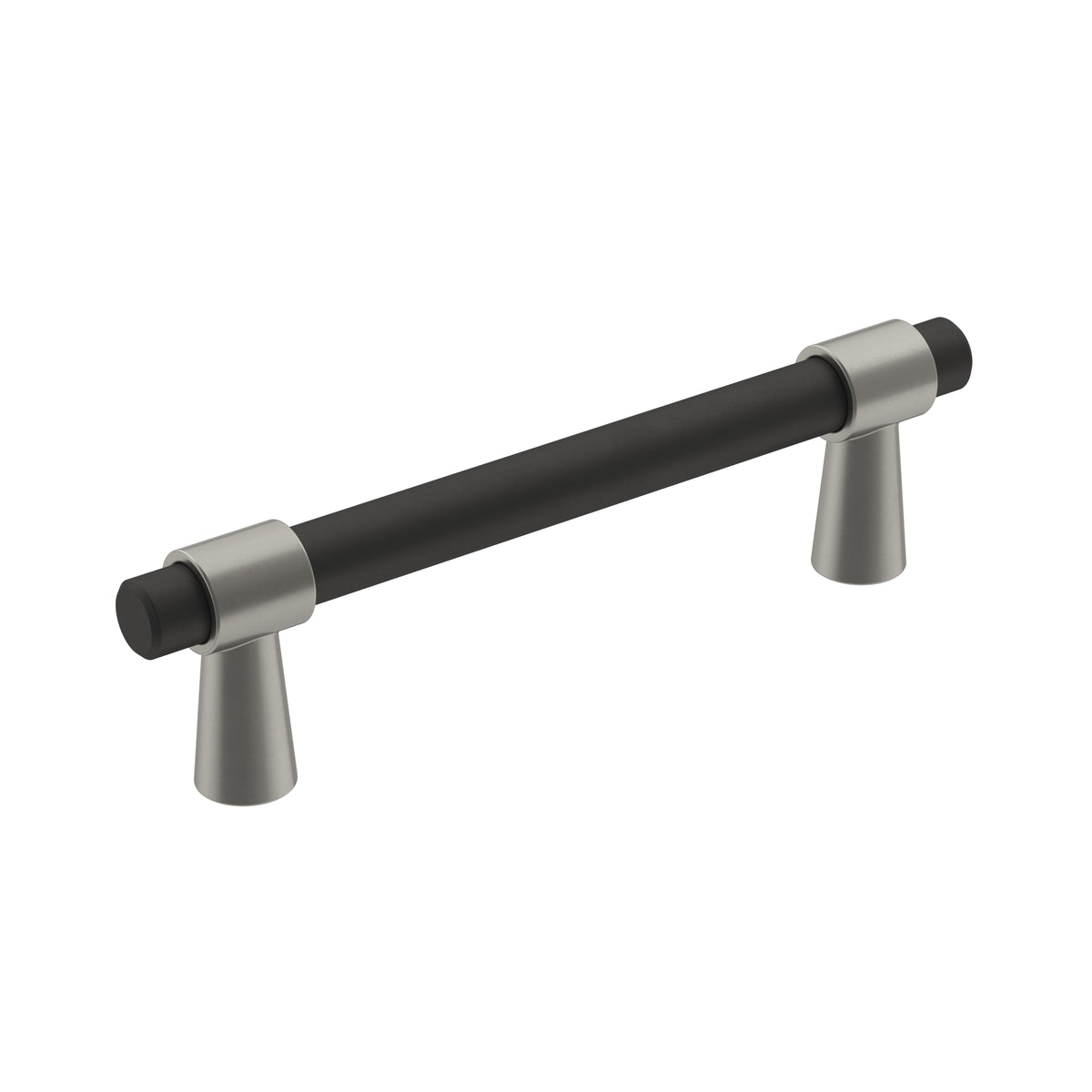 Amerock Mergence Pull Matte Black/Satin Nickel 3-3/4 in. Center-to-Center