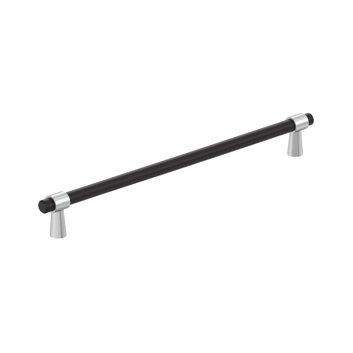 Amerock Mergence Pull Matte Black/Polished Chrome 8-13/16 in. Center-to-Center