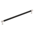 Amerock Fairlane Pull 12-5/8" Center To Center Black Leather/Polished Nickel