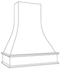 Contoured Chimney Hood 50 W X 46 H X 20 D (top 12" trimable Order blower) - Niagara Stain by Legend