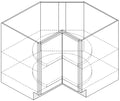 Asymmetrical Lzy Sue Crnr Bs Cab Fxd Shelf 33W X 36W X 34-1\2 H X 24 D - Rustic Denali Stain by Legend