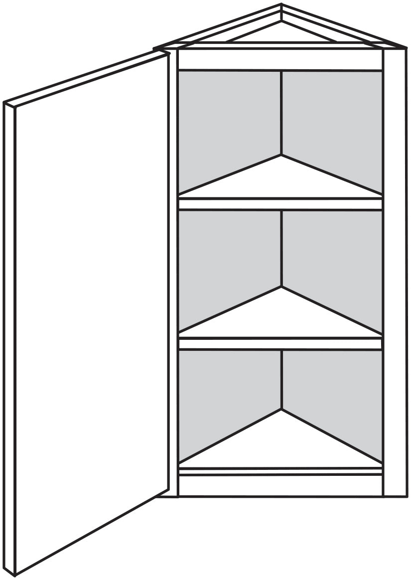 Angled Corner Wall Cabinet 12 W X 36 H X 12 D - Teton Rustic Stain by Legend