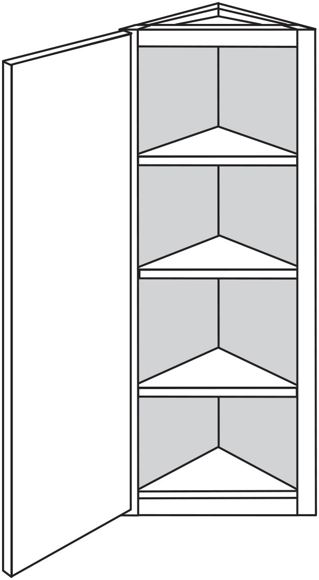 Angled Corner Wall Cabinet 12 W X 39 H X 12 D - Niagara Stain by Legend