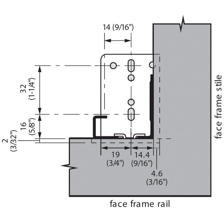 Narrow Rear Mount Socket For TANDEM, Screw-On