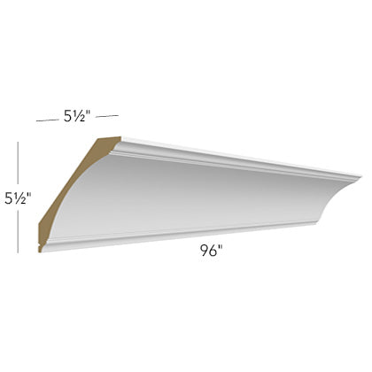 Crown X-Large Traditional Cove Moulding 5-1/2 H X 5-1/2 D X96 L- Fusion by Fabuwood