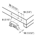 Rear Mounting Block For Pull-Out Shelves For Tandem Drawer Runners