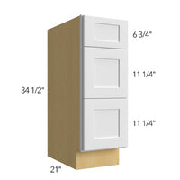 Vanity 3 Drawer Base 12 W X 34-1/2 H X 21 D - Luna Oak by Fabuwood