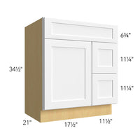 Vanity Sink w/Drawers on right 30 W X 34-1/2 H X 21 D - Nexus by Fabuwood