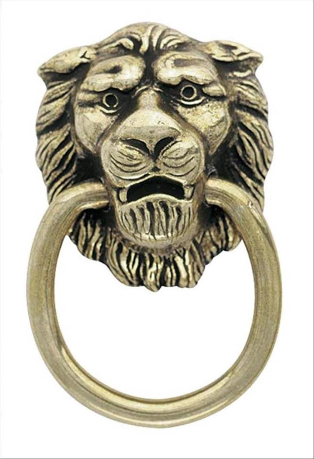 Amerock Everyday Heritage Lion Ring Pull, Antique English, 1-1/4"