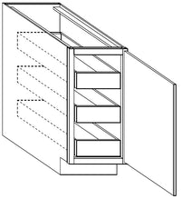 Base w\ Full-Height Single Door 3 RollOuts Cabinet 24 W X 34-1\2 H X 24 D - Niagara Stain by Legend