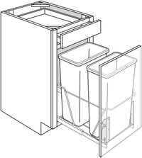 Base Cabinet w\ 2 Waste Baskets 21 W X 34-1\2 H X 24 D - Rustic Denali Stain by Legend