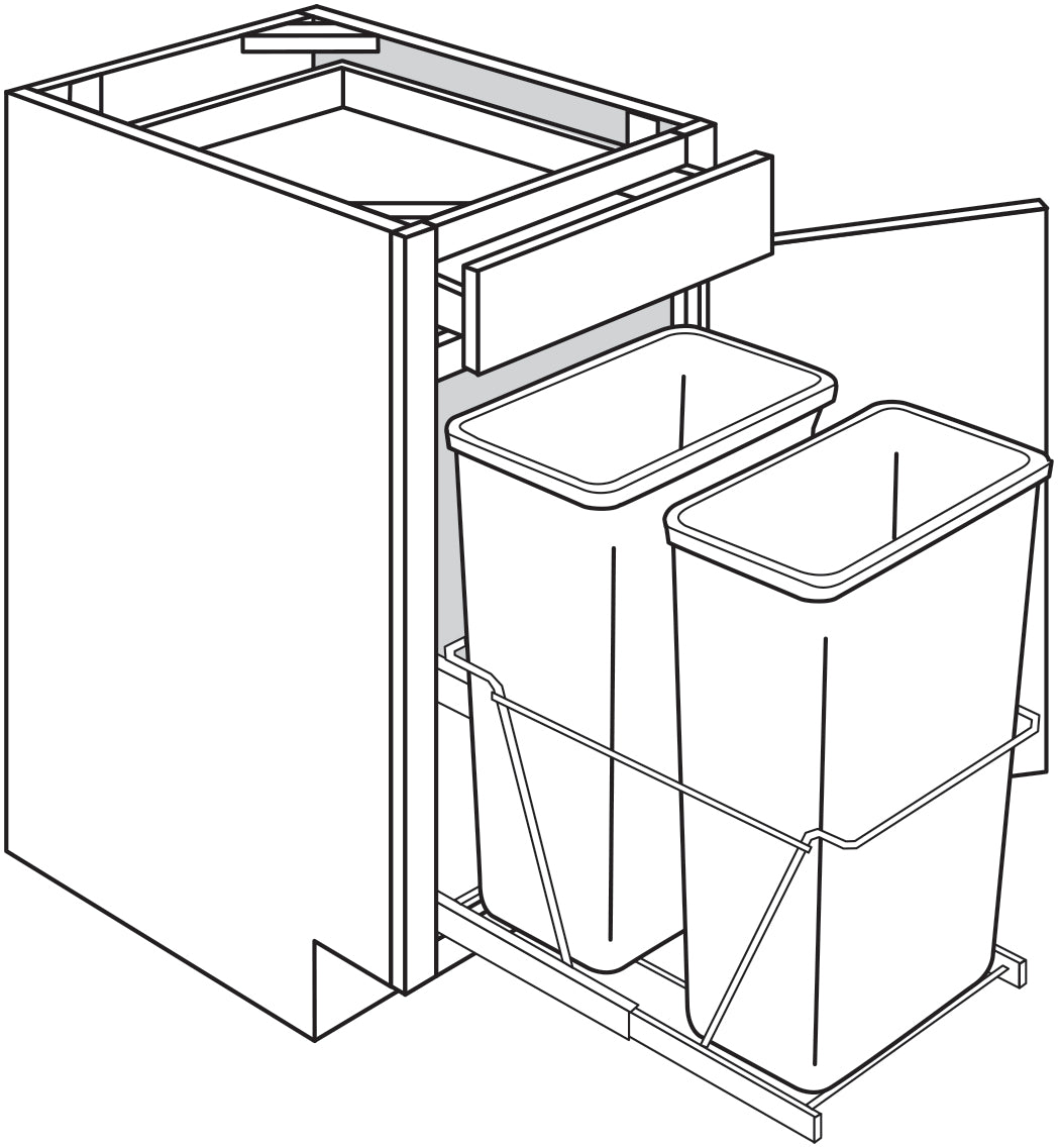 Base w\ Trash pullout 18 W X 34-1\2 H X 24 D - Upton Recessed by JSI