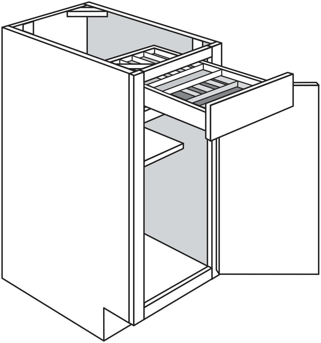 Base w\ 2-Tier Cutlery Drawer 18 W X 34-1\2 H X 24 D - Upton Recessed by JSI