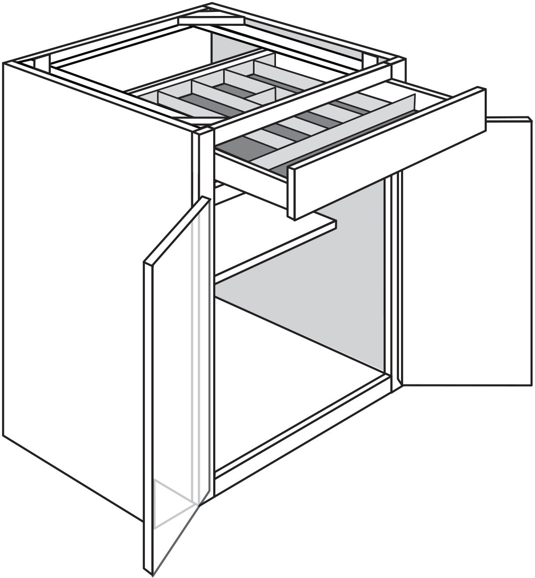 Base w\ Utility Tray 24 W X 34-1\2 H X 24 D - Upton Recessed by JSI