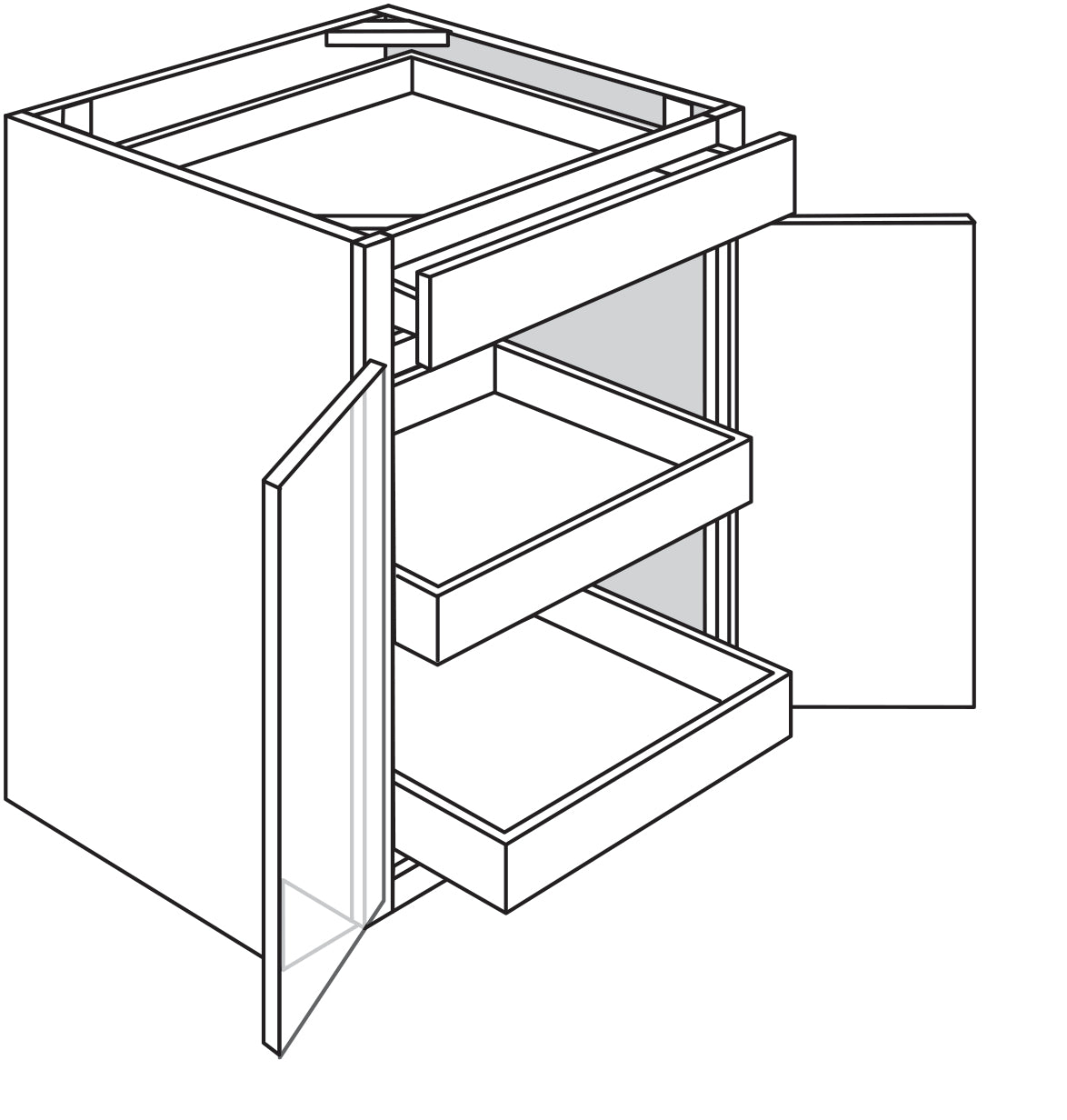 Base Cabinet w\ Rollout 24 W X 34-1\2 H X 24 D - Niagara Stain by Legend