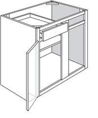 Blind Left Corner Base Cabinet 36-40 W X 34-1\2 H X 24 D - Rainier Paint by Legend