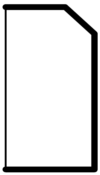 Beveled Counter Top Edge Moulding 1-1\2 H X 96 L X 3\4 Th - Rustic Denali Stain by Legend