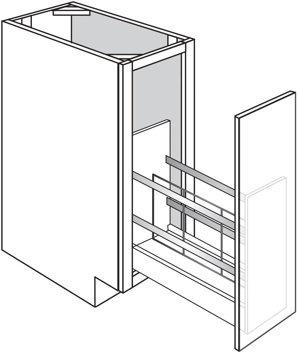 Base w\ Tray Divider Pullout 9 W X 34-1\2 H X 24 D - Upton Slab by JSI