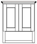Vanity Bath Valet 21 W X 27-3\8 H X 7-7\8 D - Rustic Walnut Shaker by Horning