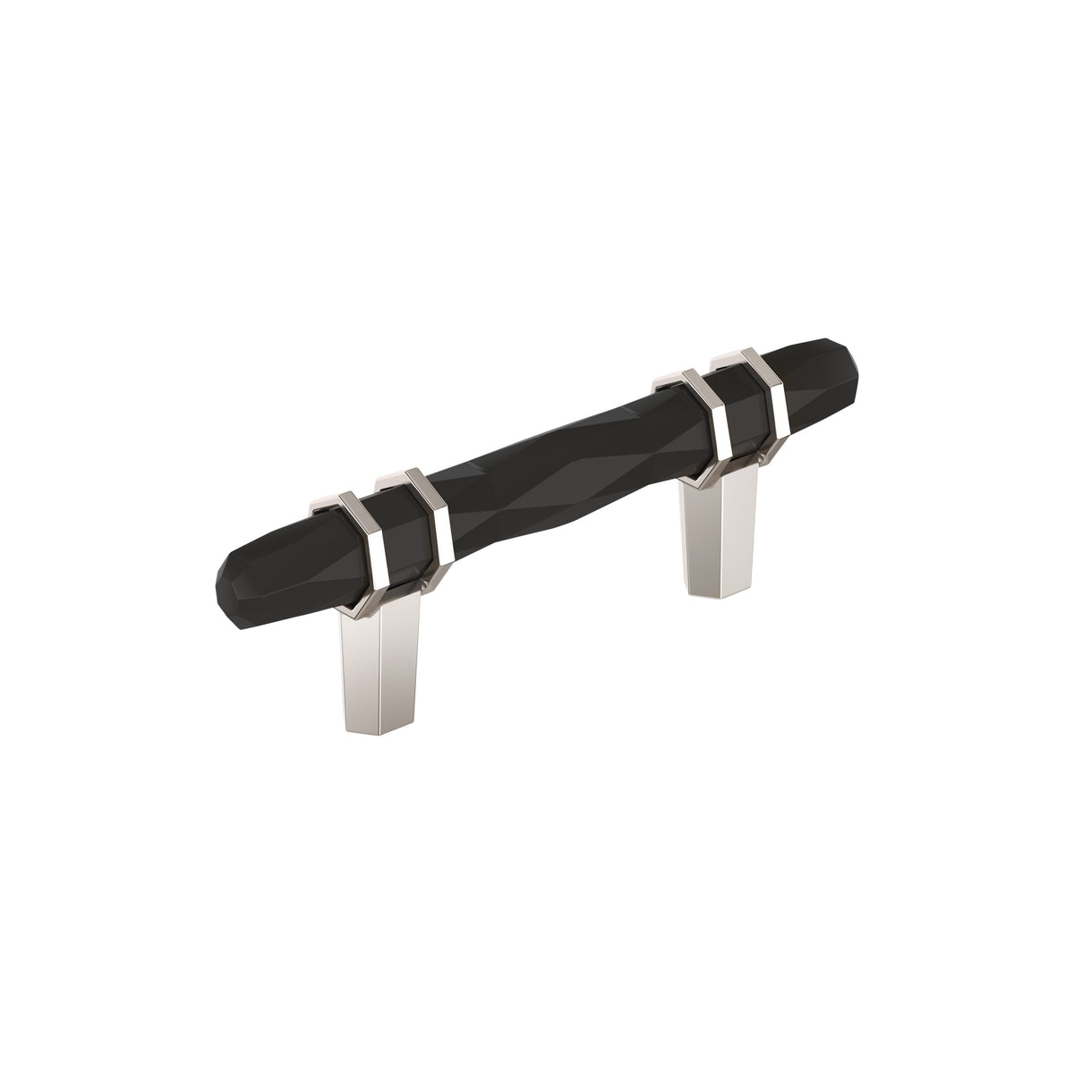 Amerock London Pull Black Bronze/Polished Nickel 3 in. Center-to-Center