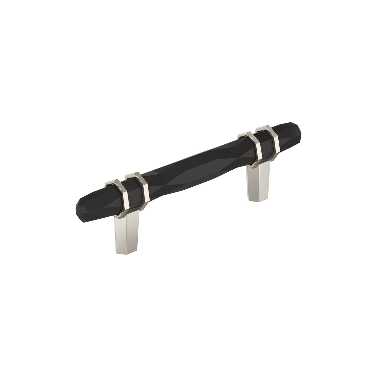 Amerock London Pull Black Bronze/Polished Nickel 3-3/4 in. Center-to-Center