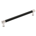 Amerock Fairlane Appliance Pull  Black Leather/Polished Nickel 12" Center to Center
