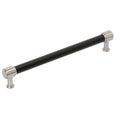 Amerock Fairlane Appliance Pull  Black Leather/Satin Nickel 12" Center to Center