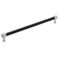 Amerock Fairlane Appliance Pull  Black Leather/Satin Nickel 18" Center to Center