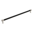 Amerock Fairlane Appliance Pull  Black Leather/Satin Nickel 24" Center to Center