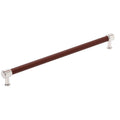 Amerock Fairlane Appliance Pull  Brown Leather/Polished Nickel 18" Center to Center
