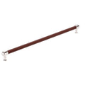Amerock Fairlane Appliance Pull  Brown Leather/Polished Nickel 24" Center to Center