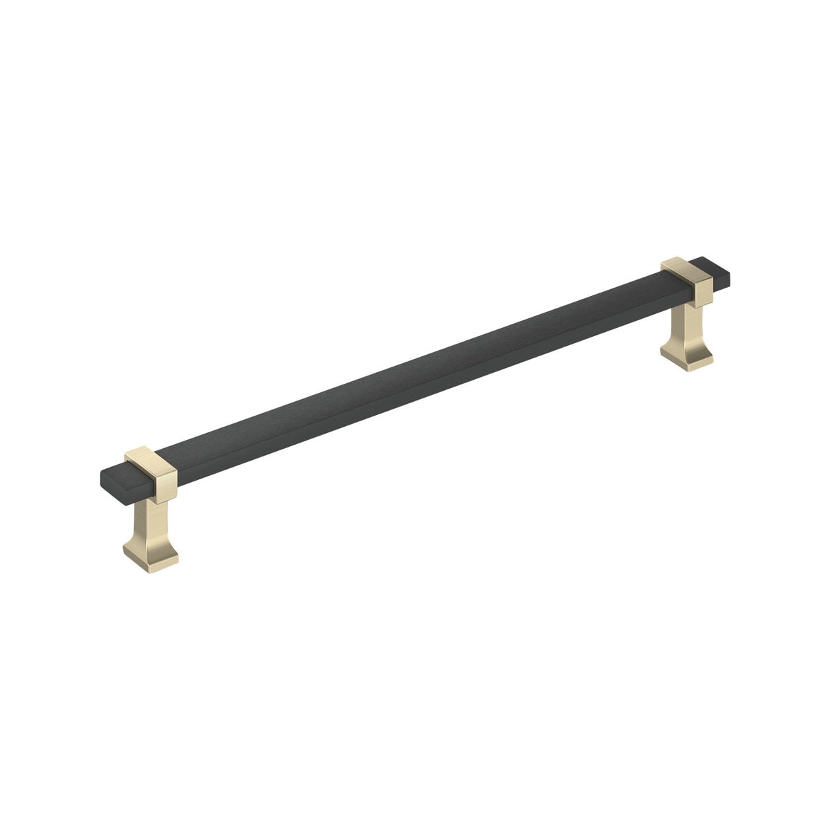 Amerock Overton Pull Matte Black/Golden Champagne 12 in. Center-to-Center
