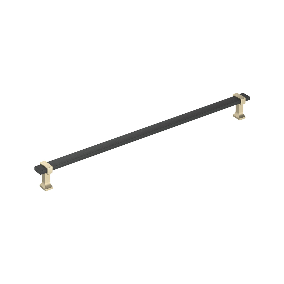 Amerock Overton Pull Matte Black/Golden Champagne 18 in. Center-to-Center