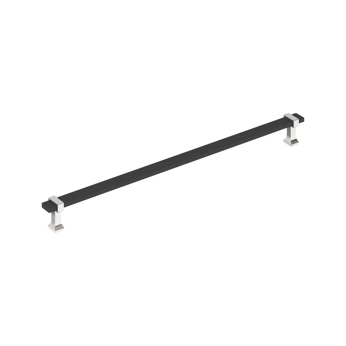 Amerock Overton Pull Matte Black/Polished Chrome 18 in. Center-to-Center